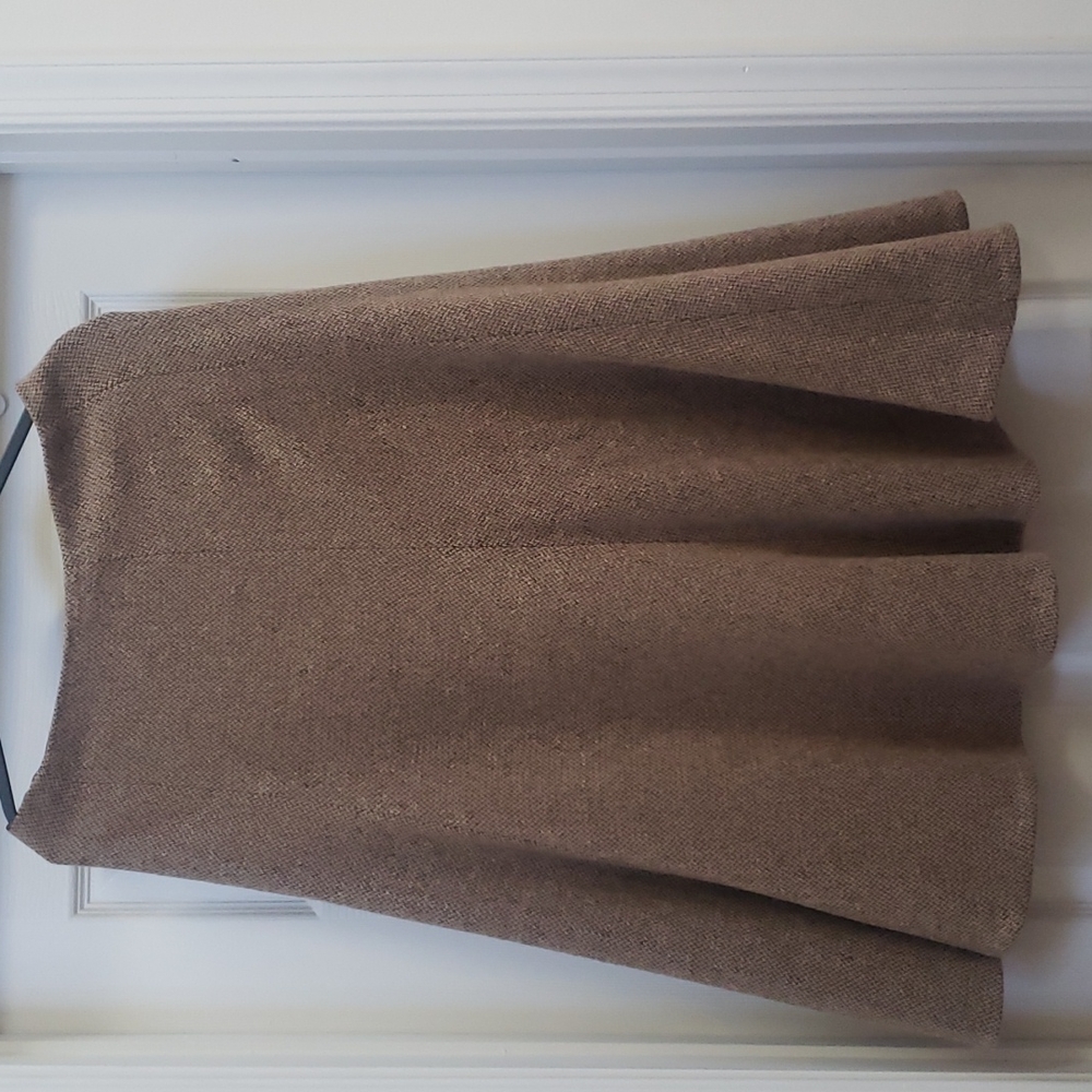 Lauren Ralph Lauren,Fully Lined,Virgin Wool Brown&Tan, Flare Bottom Skirt,Size 6
